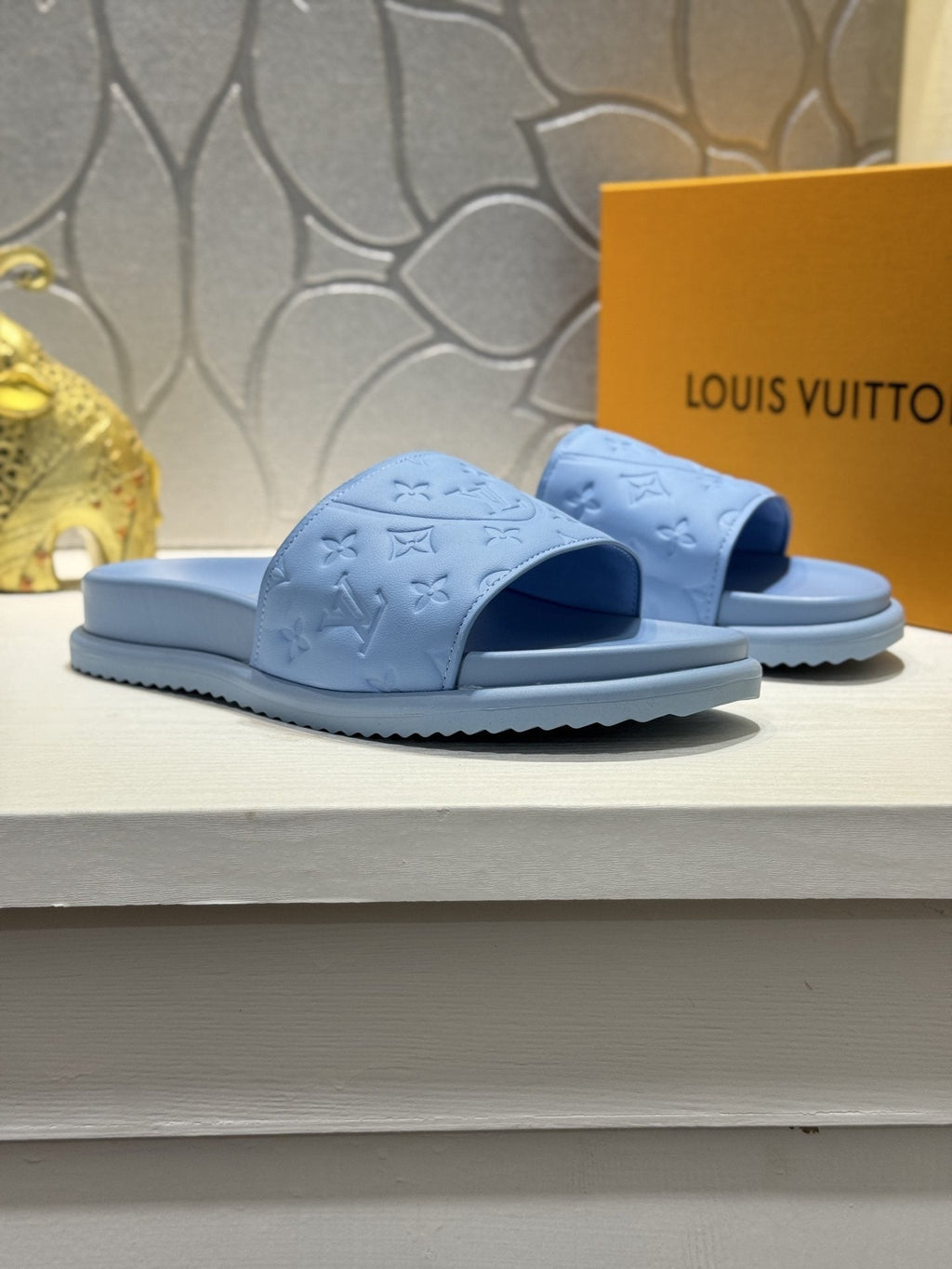 Louis Vuitton Embossed Slide Sandals