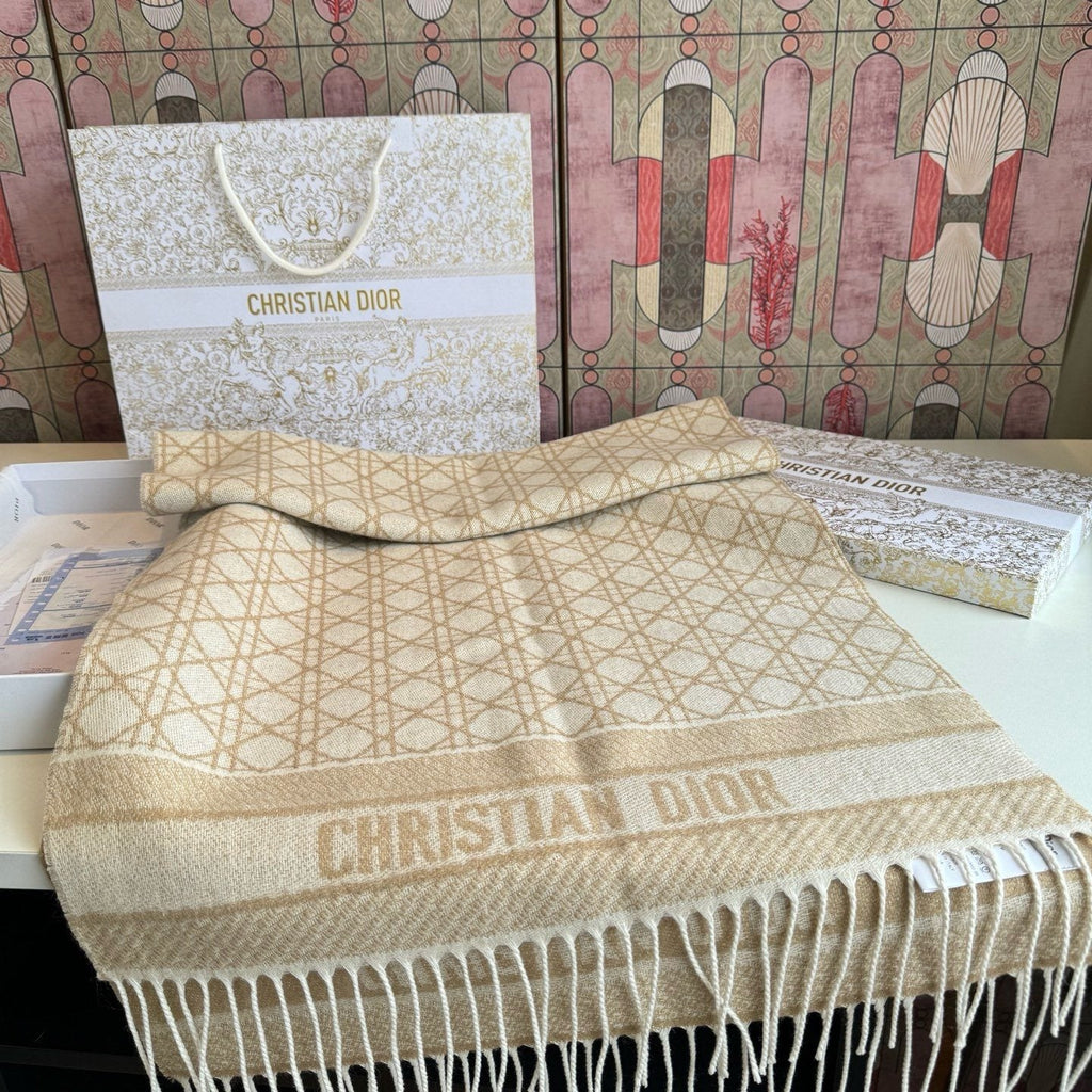 Dior Geometric Fringed Scarf