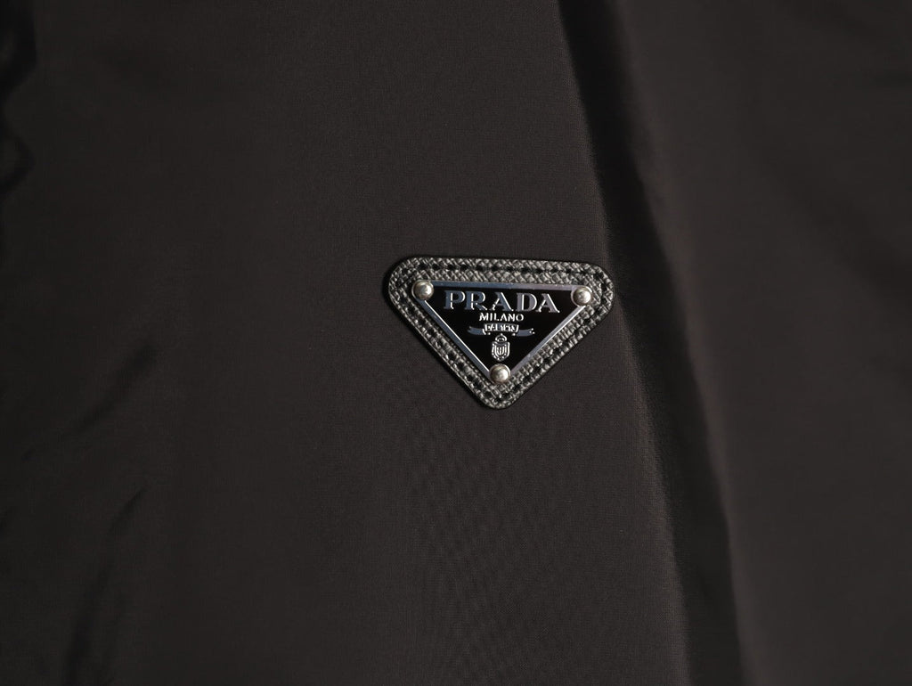 Prada PRD Brown/Black Reversible Stand-Collar Jacket