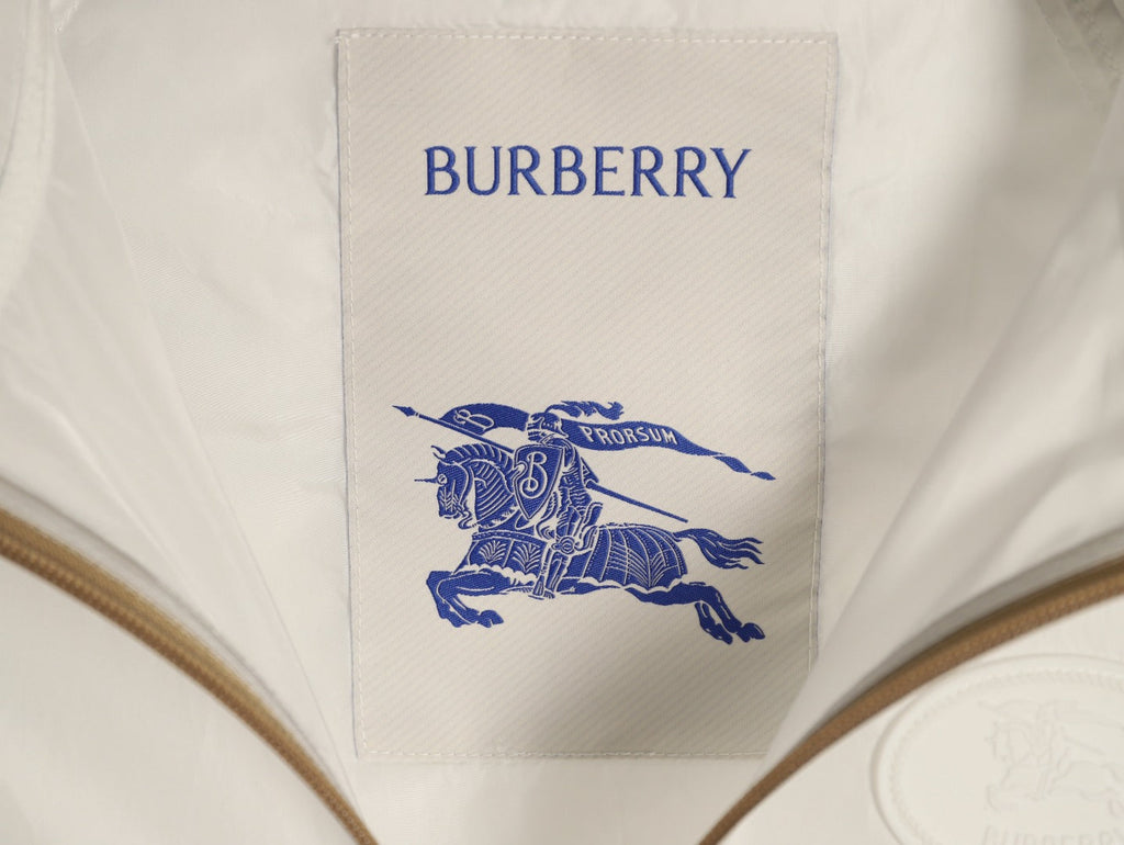 Burberry Check-Trim Hooded Zip-Up Jacket - Off-White