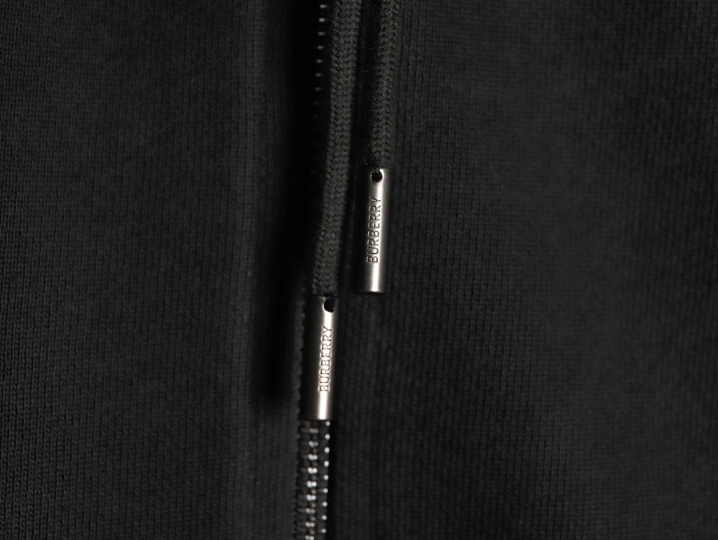 Burberry Oval Equestrian Back-Graphic Zip Hoodie - Black